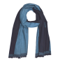 Preview: Stole Scarf Shawl 100% Silk Flannel Jacquard Melange Grey Black